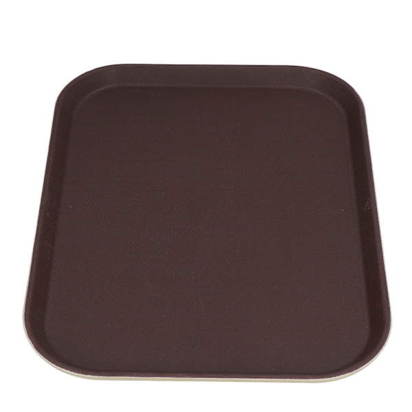 Rund serveringsbakke skridsikker gummi hærdet glasfiber varmebestandig bred anvendelse rund bakke til restaurant bar 40x30cm rektangulær