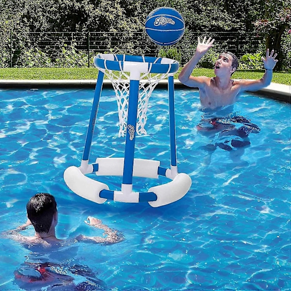 Flydende Pool Basketball Kurv Spil Til Swimmingpool | Inkluderer Kurv, 2 Bolde Og Pumpe, Oppustelig Basketball Kurv Vand Basketball Spil Pool Legetøj Til