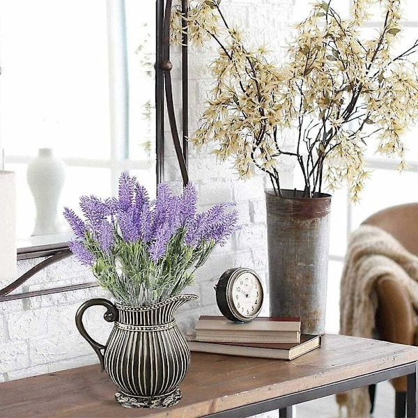 3 st Lavendel Konstgjorda Blommor 7 Grenar Falsk Blomma Lila Buskar Grönska Buske Falsk Växt Dekoration för Blombukett Krans Kruka Balkong Terrass Hem