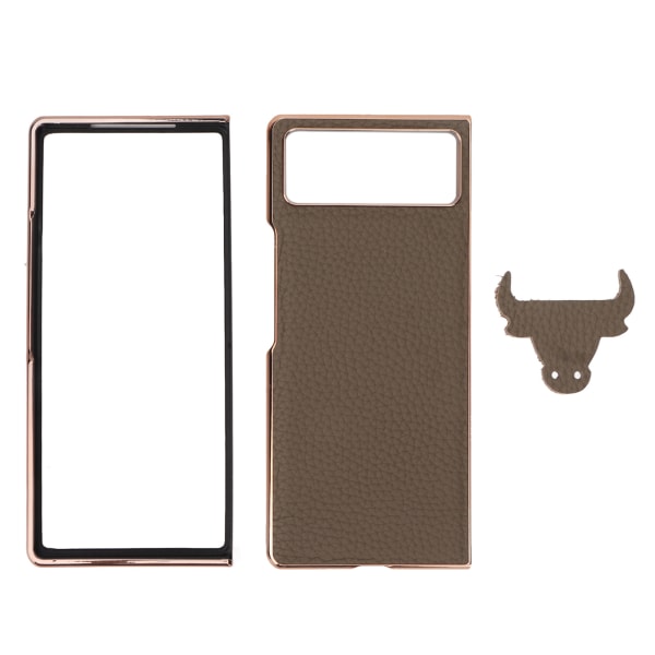 Phone case Cover för Xiaomi MIX Fold 2 repsäkert läder galvaniserad case Grå