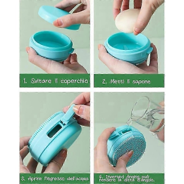 Silikon Badborste Dusch Kroppsskrubb Exfolierande Borste Hudvänlig Multifunktionell Hushålls Massage Badborste