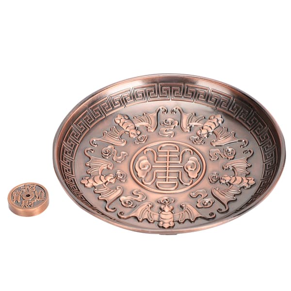 Rökelsehållare Five Blessing Plate Stick Burner Stand Lila Brons Zinklegering Hem Tillbedjan