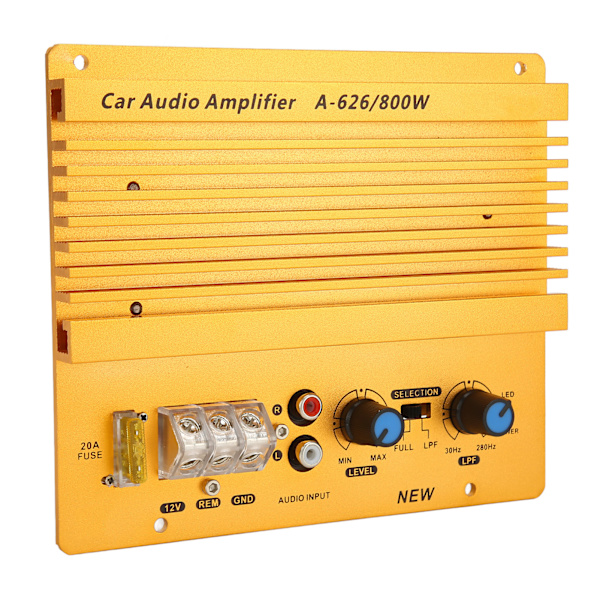 12V 800W auton power vahvistin, tarkka lämpöä hajottava stereovahvistin ajoneuvoihin
