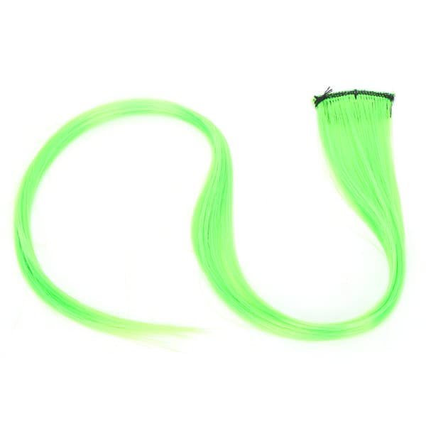 Lyse Farver Hår Extensions Hårstykke Lige Hårstykke Clip til Cosplay Udklædningsfest Ferie Fluorescerende Grøn