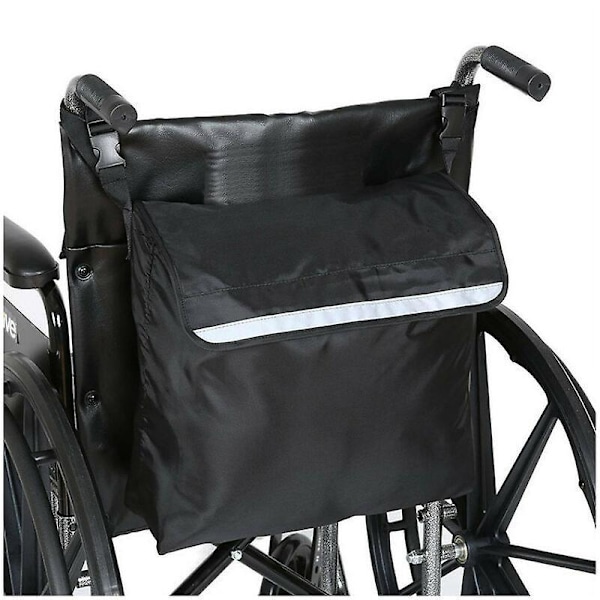 Multifunksjonell Rullestolveske, Oppbevaringsveske Rullestol Ryggsekk Vanntett Oxford Rullestolveske Stor for Barn, Elektriske Stoler Svart 18B x 16H x