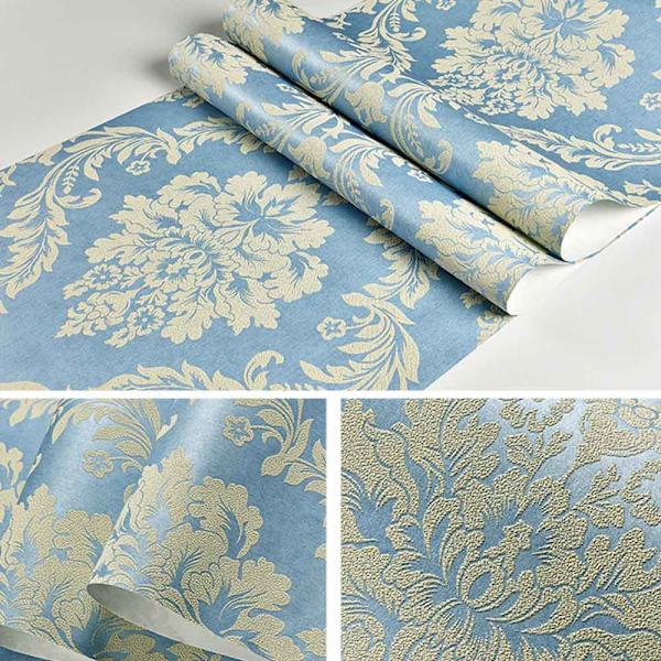 0,53M×9,5M 3D Europæisk stil tapet Non Woven moderne tapet til stue soveværelse TV baggrund kaffe