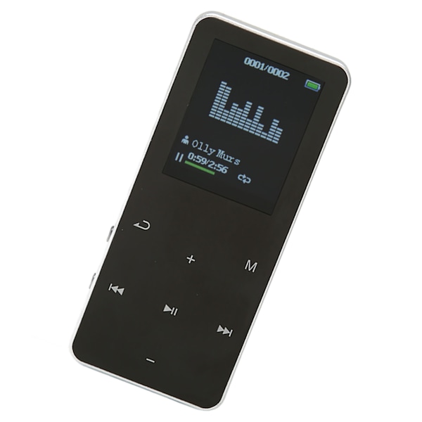 MP3-soitin 8G Bluetooth 4.2 1,8 tuuman näytön kohinanvaimennus häviötön kannettava MP4-soitin käännössanakirjalla hopea