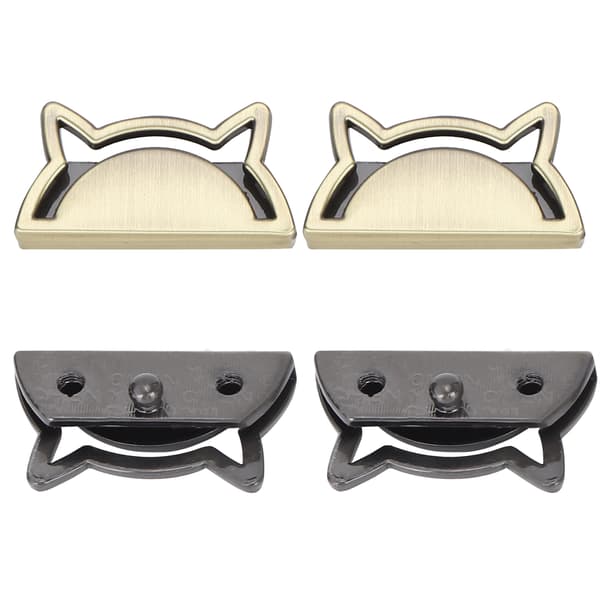 4 sæt dekorative metalspænder katteclips stopper lædervarer bagage jeans DIY tilbehør bronze B01-51-52058