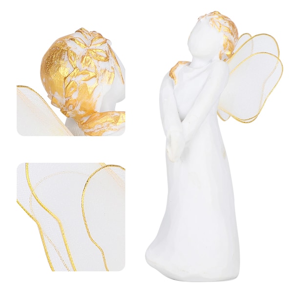 Engel Figur Ornament Harpiks Skulptureret Stue Hjem Indretning Desktop Håndværk Gave