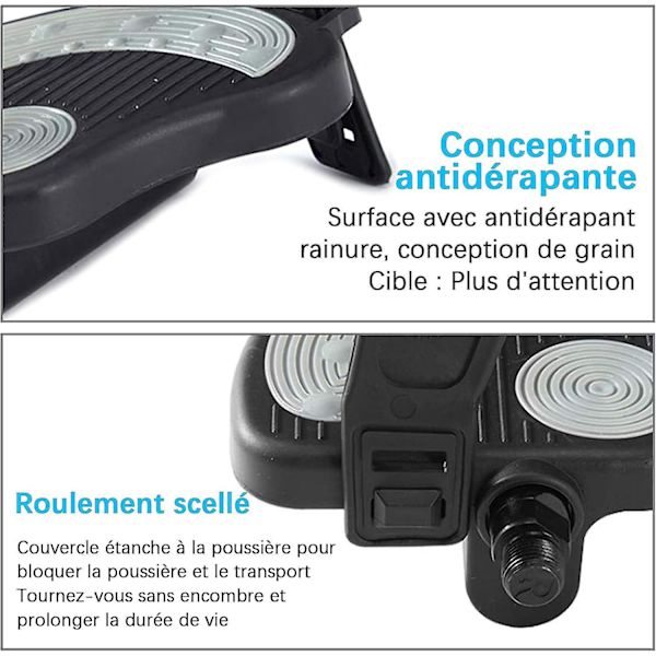 motionscykelpedaler med skridsikre stropper, 1 par
