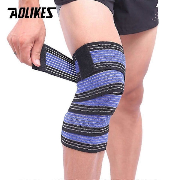 AOLIKES 1 st Elastiskt Sport Knäskydd Tejp Skruvskydd Kompression för Ankel Ben Handled Hög Elastisk Nylon Wrap GråmedVit 120cm