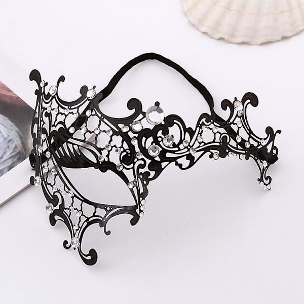 Glittrande Rhinestone Maskeradmask för Kvinnor - Elegant Venetiansk Fest Prom Ball Tillbehör