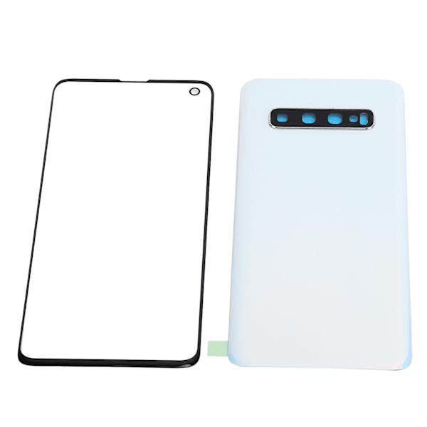 Samsung S10 G973 -puhelimen takalasin kansi ja ulompi lasipaneelin vaihto - Valkoinen