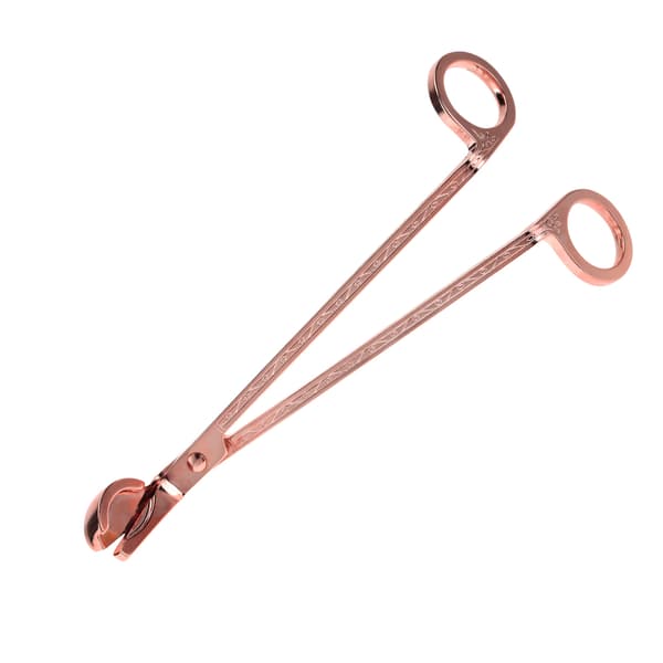 Halvsirkelformet plating rustfritt stål lys hjerte klipp veke trimmer saks verktøy (rose gull)