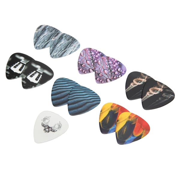 13 stk. gitarplekter medium celluloid gitarplekter med boks instrumenttilbehør tekstur
