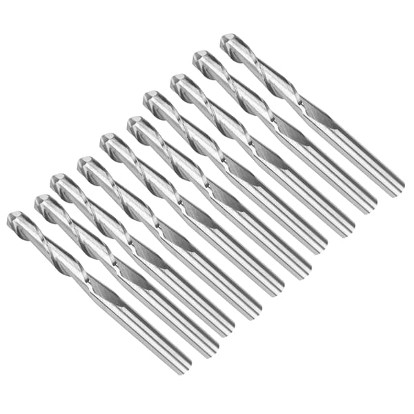 10 stk. 3,175 x 17 mm Doble Fløyter Karbid Kule Nese Endefreser CNC Bits