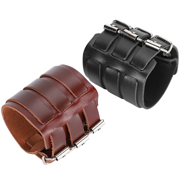 2 st Punk Armband Justerbara Konstläder Armband Manschett Armband Tillbehör