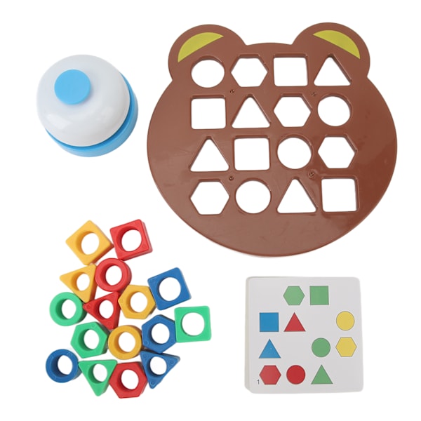 Formmatchningsspel för barn med klocka, geometrisk formmatchningstavla, färgsensorisk pedagogisk leksak för 1-8 år gamla
