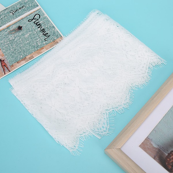 14,5 cm polyester silke kläder broderi spets DIY klänning hantverk tyg kläder dekoration vit