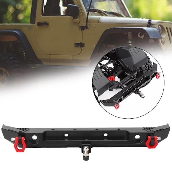 Metall bakre stötfångare med D-ringar Passar för Axial SCX10 III AXI03007 1/10 RC bilmodell