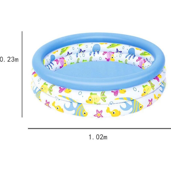 Ocean Life Fant Pool Oppustelig Fant Pool Badebassin Blå, 1.02X23cm -