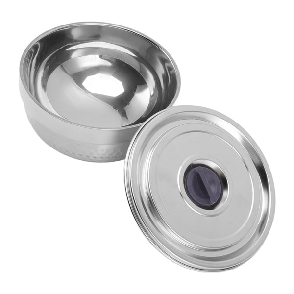 Rustfrit stål skål 2 lags rustfast termisk isolering til rissuppekøkken bestik 14 cm diamanttype