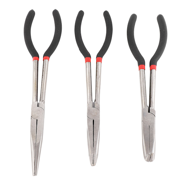 3-pack nåltång 11 tum stål förlängd rak 45 grader 90 grader lång näbbtång
