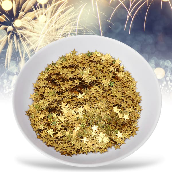 4000 stk. 10 mm PVC-stjernekonfetti til julebryllupsfødselsdagsfestdekoration Guld