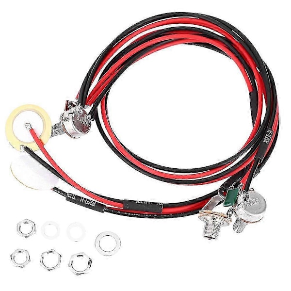6,35 mm Piezo Kontakt Pickup med Volym- & Tonkontroll för Folkgitarrer Ukulele