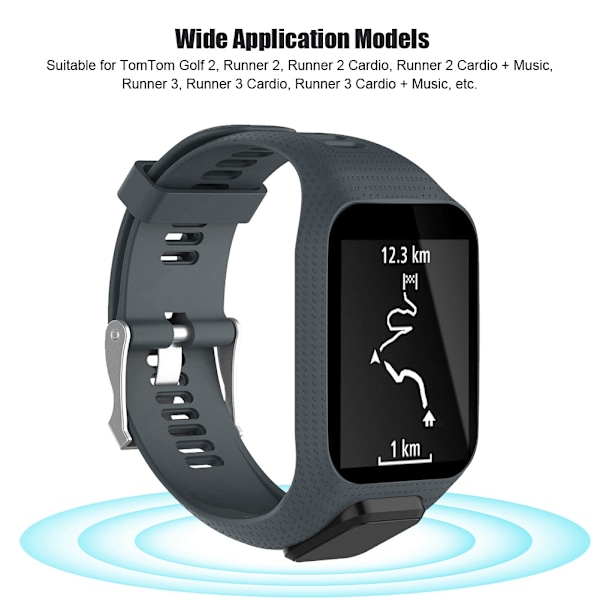 Tomtom Runner Cardio Spark -kellon rannekkeen vaihtoranneke, kuntoilukellon lisäranneke (harmaa)