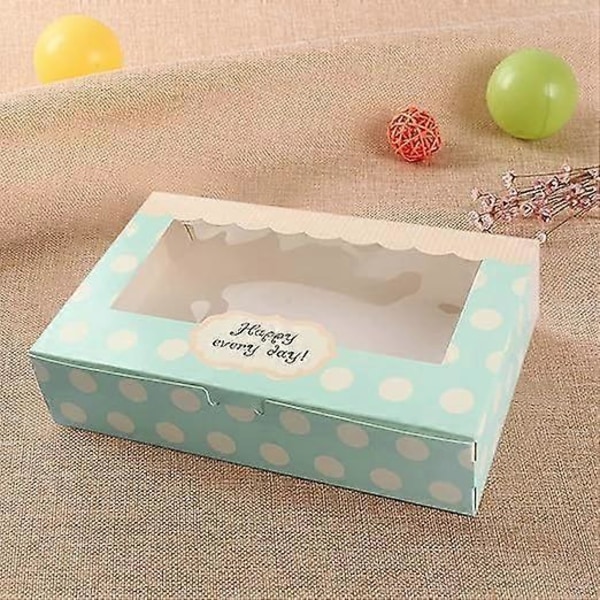 Lvcky 12-pack tårtkartong i kartong, konditorivaror, julklappsförpackning, kakburk, julkartong, makronlåda, julbakverk, macaronlåda, transparent
