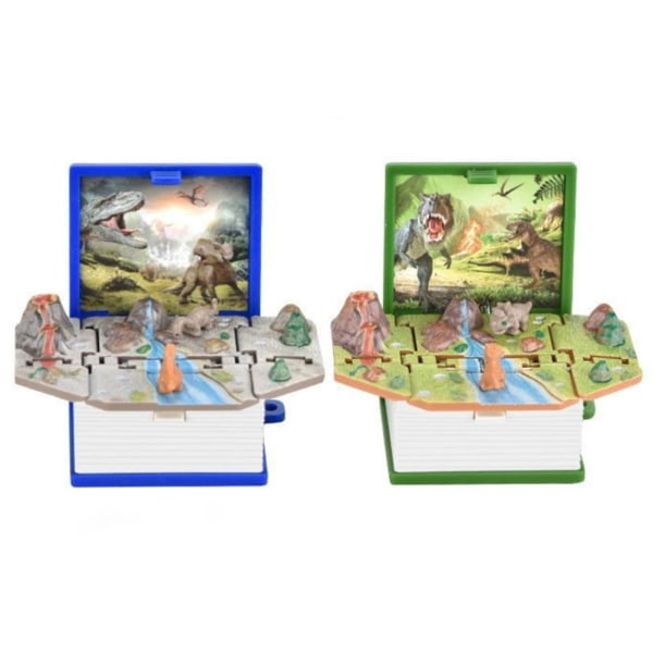 2 stk Mini 3D Dinosaur Astronomy Bog Nøgleringe Miniature Bog Nøglering Pung Rygsæk Nøglering Sensorisk Legetøj Stress Relief Legetøj til Børn Voksne