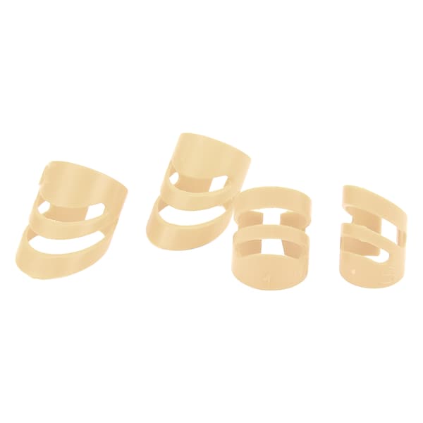 4st Gitarr Fingerplektrum Fingerspets Skydd Instrument Tillbehör Set Kit för Bas Banjo Beige