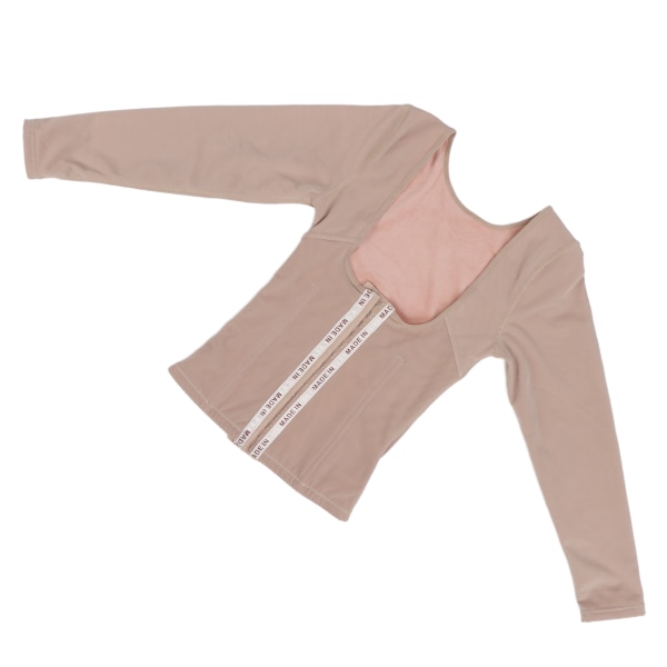 Andningsbar Shapewear Långärmad justerbar kroppsformande midja bantningsträning för kvinnor (hudfärg)M
