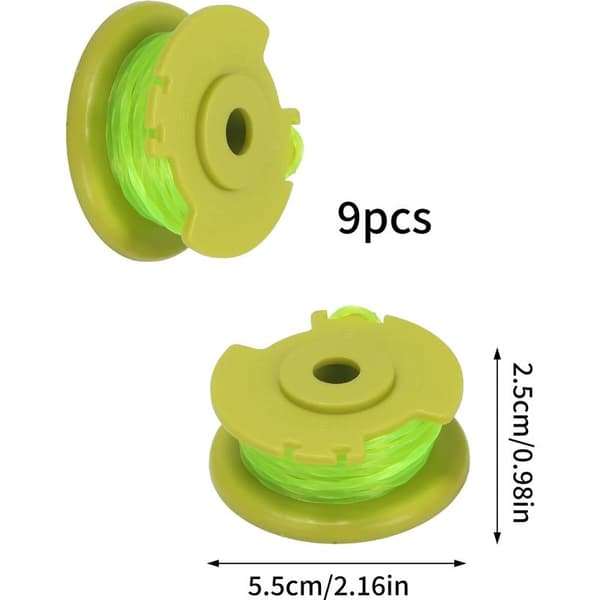 AC80RL3 erstatningssneller for Ryobi One Plus+ 18V 24V 40V gresstrimmere RY40204 RY40220 ZRP2080 (9 sneller, 2 deksler)