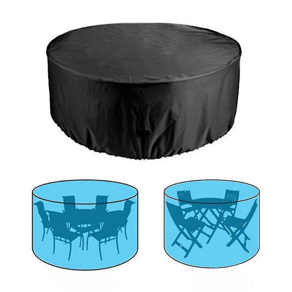 Waterproof Round Outdoor Table Cover - Anti-fading Patio Furniture Protection 204*60cm