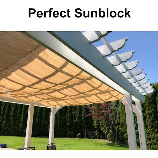 Udendørs Beige Skygge Net til Terrasse og Drivhus, 2x4m Solsejldug