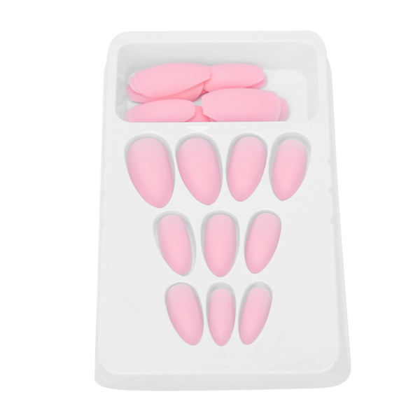 24 kpl Nail Art Tips Set Matt Pure Color Tekokynnet Tekokynnet Täyskantiset cover F124