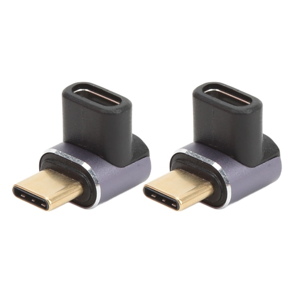 90 asteen USB C -sovitin uros-naaras 40 Gbps 100 W alumiiniseos USB C -suorakulmasovitin lähetyslataukseen