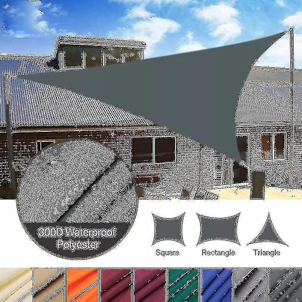 Triangulär Vattentät Solskydd Segel Utomhus Markis 95% UV-Block - 10 Storlekar med Gratis Rep 3*3*3M Rost Röd