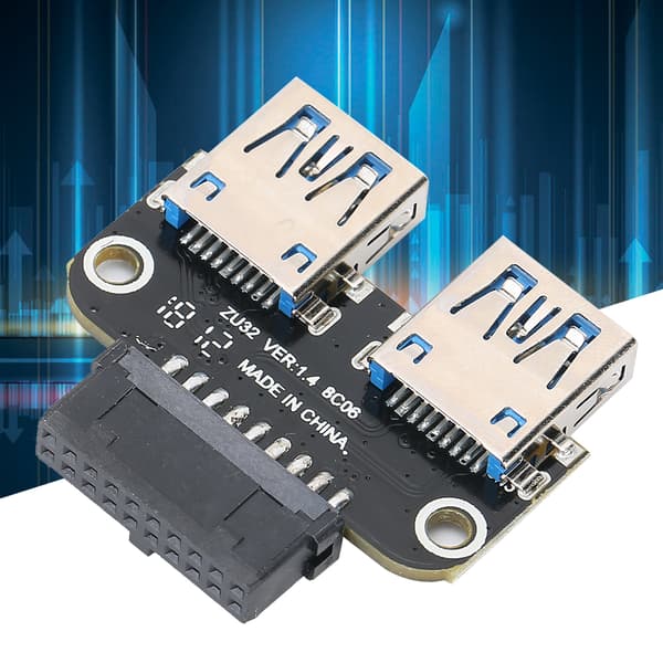 Sisäinen USB3.0 - USB-naaras 19PIN / 20PIN - USB-naaras USB-jatkoadapteri
