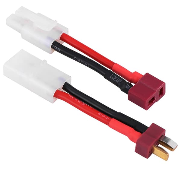 2 stk./sæt T-stik hun/han til Tamiya han/hun adapterkabel 14 AWG ledning RC tilbehør