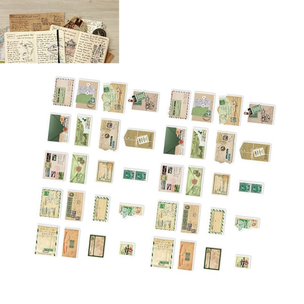 40 stk. Vintage klistermærker papir multifunktionelt DIY Scrapbog klistermærker sæt til notesbøger DIY manuskript brev