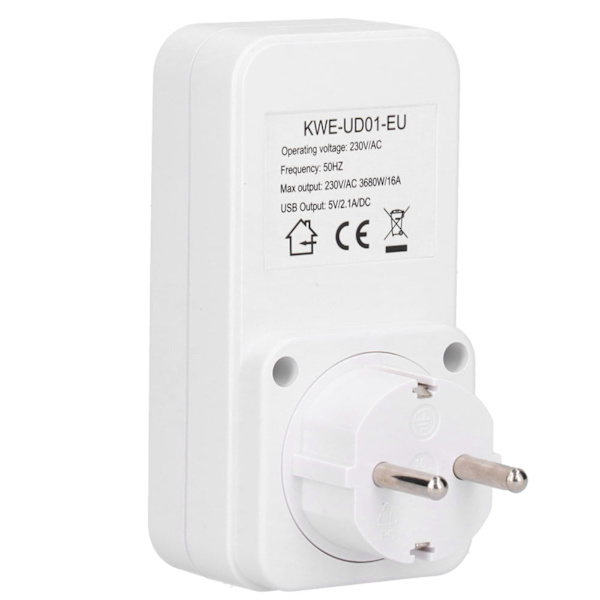 180~260V USB Smart Digital Nedtællingstimer Stikkontakt til Computer Telefon Oplader