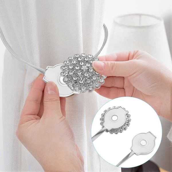 Magnetisk vinduesgardinbinde Justerbar krystalspændeholder Holdback boligindretning #2