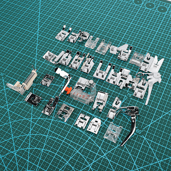 32-delars pressarfotssats hushålls multifunktionell symaskinstillbehör
