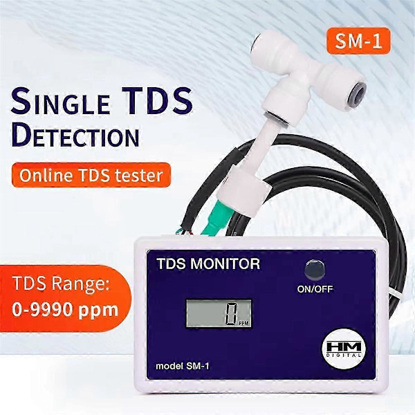 TDS Tester LCD Online Vandkvalitetsmåler 0-9990PPM Detektion Vand TDS Monitor Indløb Udløb Test f