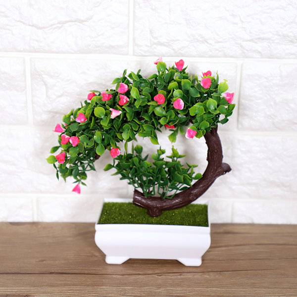 Kunstig Bonsai Falsk Blomst Potteplante Hjemmekontor Dekor