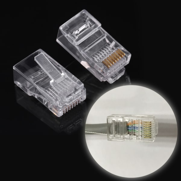 100 kpl / LOT Cat5 Cat5e verkko-Internet-liitin RJ45 8P8C kaapeli Modulaariset pistokepäät