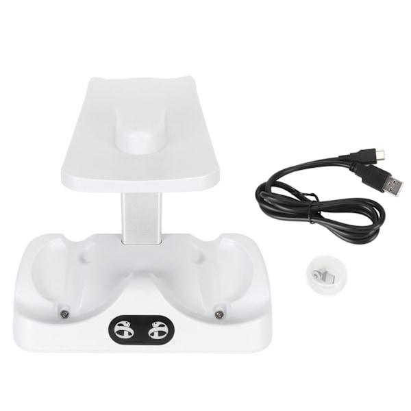 Laddningsstation för PS5 VR2-kontroller med VR-headsetstativ LED-indikator 2 magnetiska spännen Typ C-kabel Vit